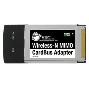 CN-WR0412-S1 SIIG Wireless-N MIMO CardBus Adapter CardBus 300Mbps IEEE 802.11n (draft) (Refurbished)