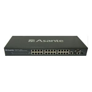 99-00826 Asante IntraCore IC3624 L2 Management Switch 2 x SFP (mini-GBIC) Shared 24 x 10/100Base-TX LAN, 2 x 1000Base-T LAN