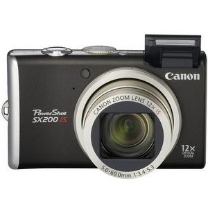 3509B001 Canon PowerShot SX200 IS 12.1 Megapixel Compact Camera Black 3" LCD 12x Optical Zoom 4000 x 3000 Image 1280 x 720 Video HDMI PictBridge HD Movie Mode (Refurbished)