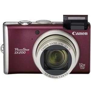 3511B001 Canon PowerShot SX200 IS 12.1 Megapixel Compact Camera Red 3" LCD 12x Optical Zoom 4000 x 3000 Image 1280 x 720 Video HDMI PictBridge HD Movie Mode (Refurbished)