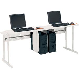 35FS65MT-GMQ Bretford Basic Connections 35FS65MT Flat Panel Work Center Rectangle Top 4 Legs 24" Table Top Length x 72" Table Top Width x 1" Table Top Thickness 32" Height Assembly Required Mist Gray, Powder Paint, Quartz