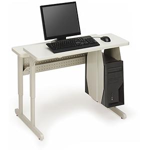 35FS69MT-GMQ Bretford Basic Connections 35FS69MT Flat Screen Work Center Rectangle Top L-shaped Base 24" Table Top Length x 36" Table Top Width x 1" Table Top Thickness 32" Height Assembly Required Mist Gray, Powder Paint, Quartz