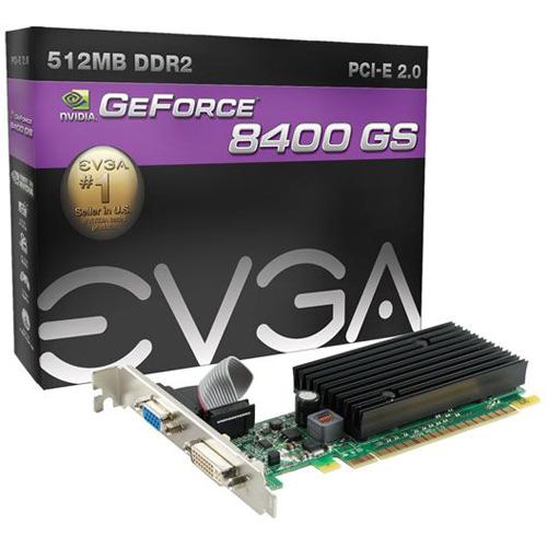 512-P3-N725-LR EVGA GeForce 8400 GS 512MB DDR2 64-Bit HDCP Ready PCI-Express 2.0 x16 Video Graphics Card