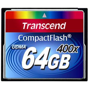 TS64GCF400 Transcend 64GB 400x CompactFlash (CF) Memory Card