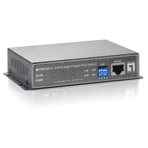 FSW-0513 LevelOne Fast Ethernet High Power PoE Wall Mountable Switch 4 Port 4