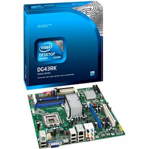 BOXDG43RK Intel Desktop Motherboard DG43RK iG43 Express Chipset Socket T LGA775 1333MHz FSB micro ATX 1 x Processor Support (Refurbished)