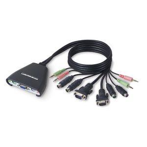 F1DL102P Belkin 2-Port KVM Switch with Audio Support and Built-In Cabling (Refurbished)