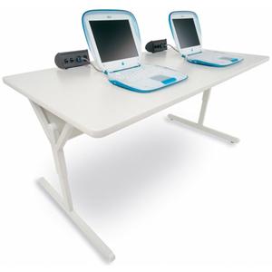 3525-GMQ Bretford Connections 3525 Computer Desk Rectangle Top Y-shaped Base 72" Table Top Width x 30" Table Top Depth x 1" Table Top Thickness 32" Height Mist Gray, Quartz