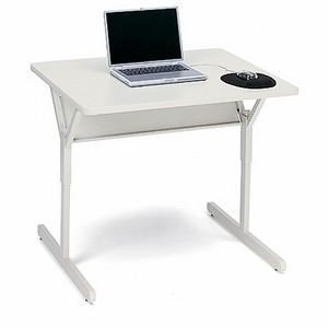 3514-GMQ Bretford Connections Series 3514 Adult Work Center Rectangle Top Y-shaped Base 42" Table Top Width x 30" Table Top Depth x 1" Table Top Thickness 32" Height Mist Gray, Quartz Steel