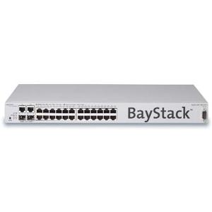 RMAL2012E41 Nortel BayStack 425-24T Stackable Ethernet Switch 2 x SFP (mini-GBIC) Uplink 24 x 10/100Base-TX LAN, 2 x 10/100/1000Base-T LAN (Refurbished)